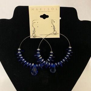 Marysol Large Hoop Beaded Earrings NWOT